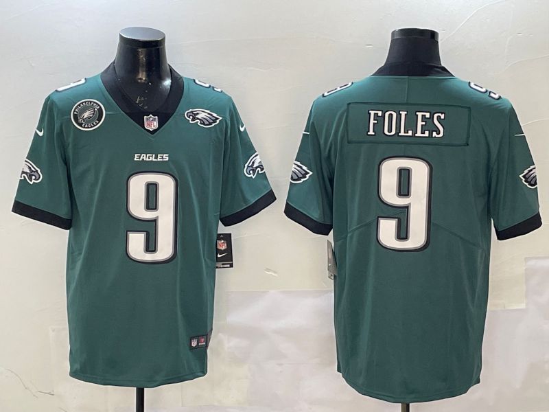 Men Philadelphia Eagles 9 Foles Green Second generation 2025 Nike Limited NFL Jersey style 6